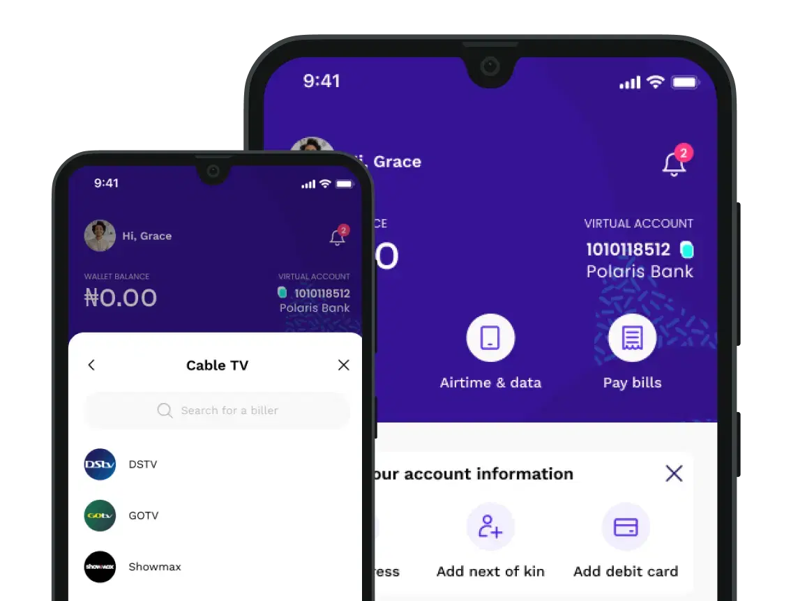 Irorun airtime and bill payment screens